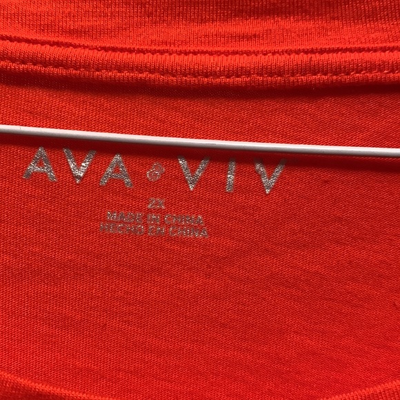 Ava Viv Womens orange 2x top - Picture 2 of 5